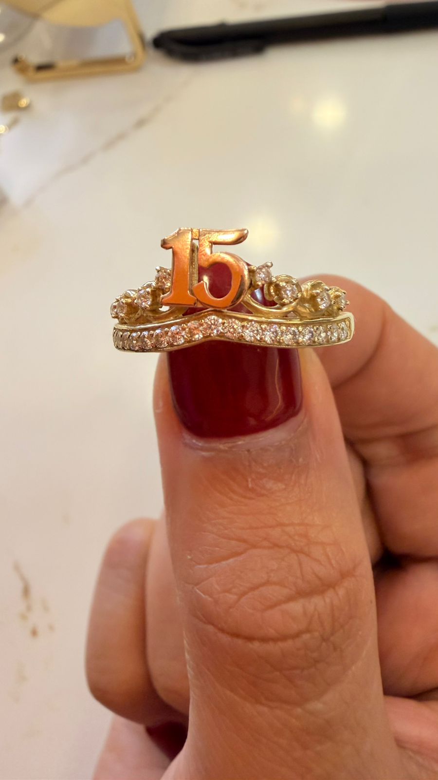 DUMMY - ANILLO QUINCEAÑOS CORONA 2.5G 14K